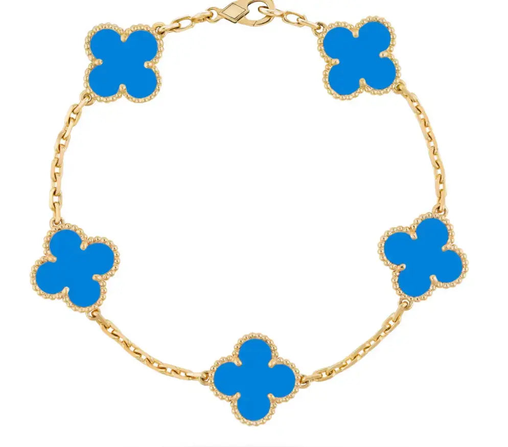 5 Clover Bracelet – 9K or 18K Agate Yellow Gold