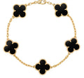 5 Clover Bracelet – 9K or 18K Onyx Yellow Gold